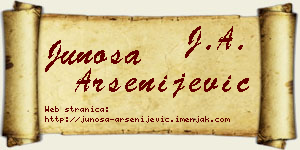 Junoša Arsenijević vizit kartica